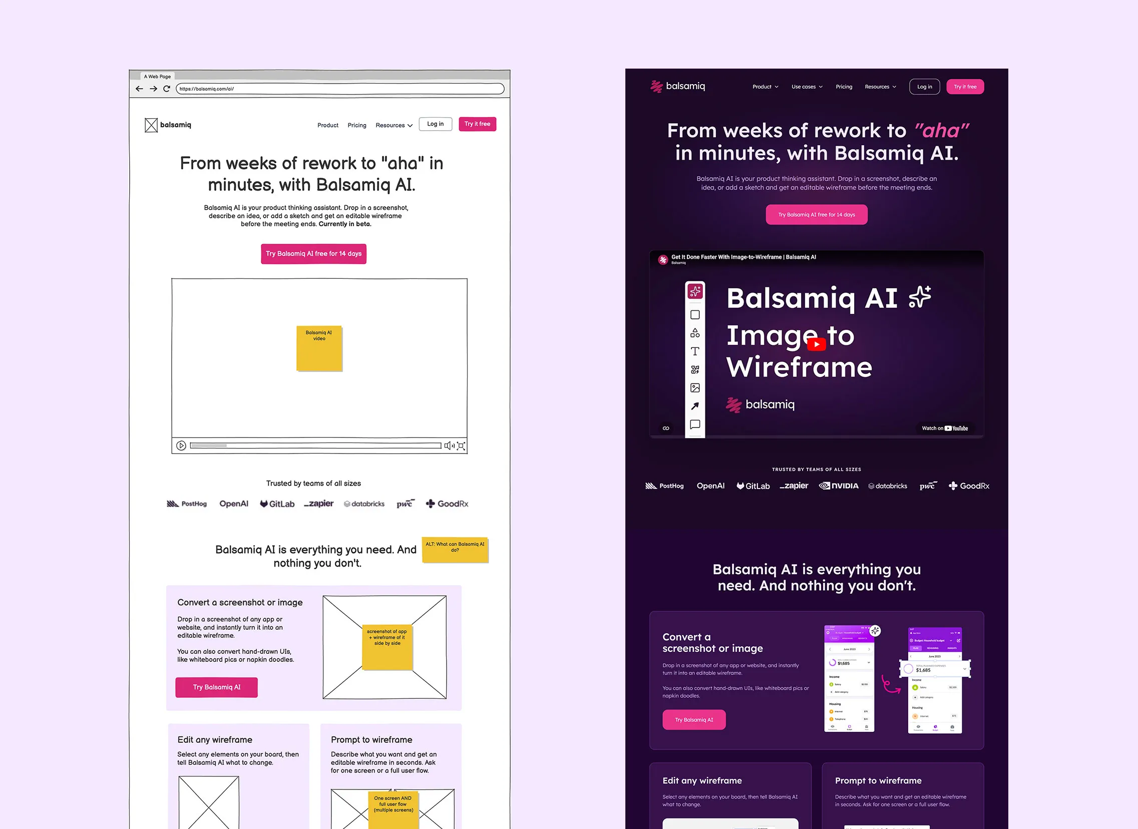 Balsamiq AI: from wireframe to code
