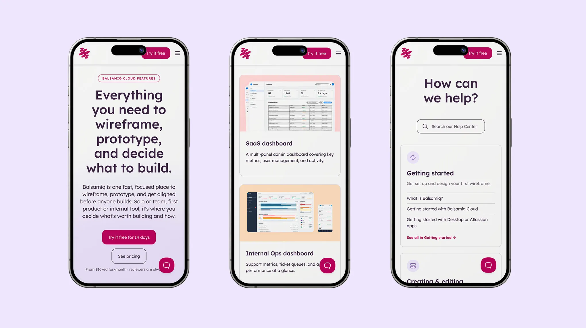 The rebuilt balsamiq.com, responsive across mobile screens