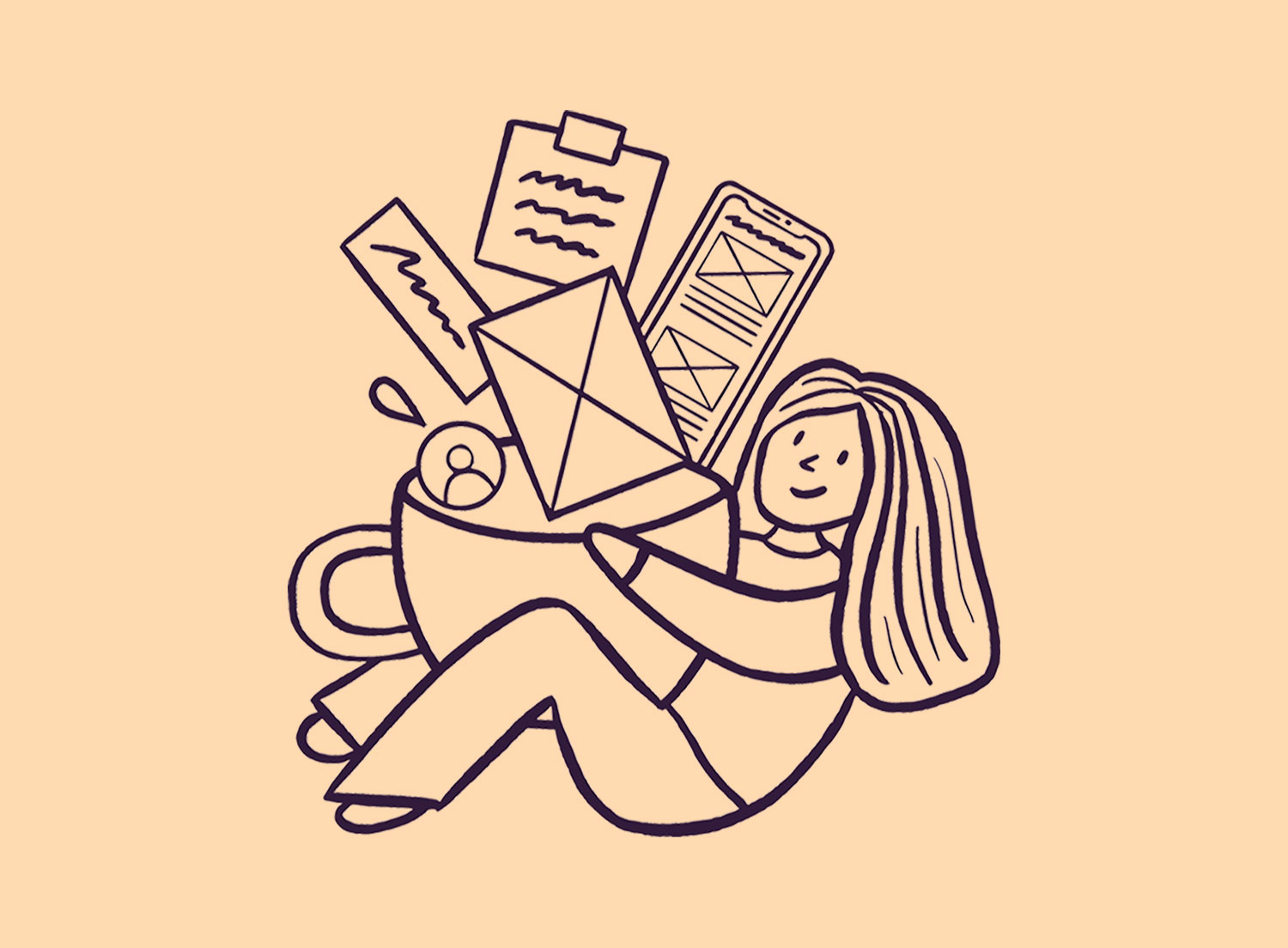 A cup of ideas - Illustration by Laura Lei