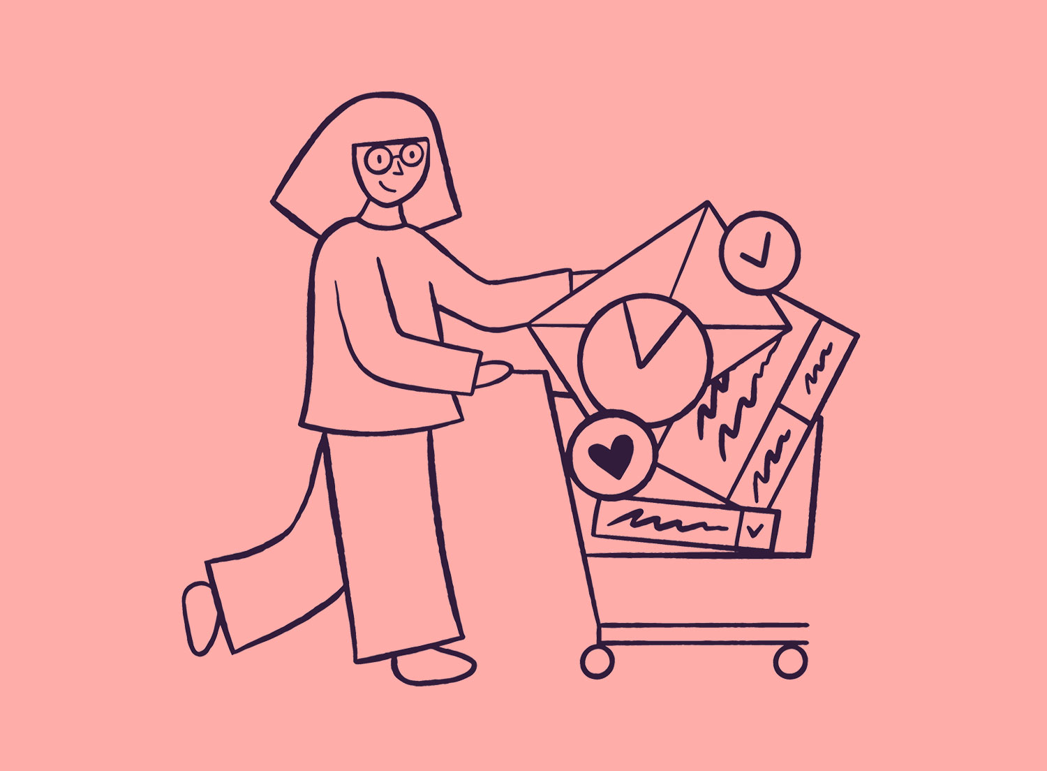 Cart of UI controls - Illustration by Laura Lei
