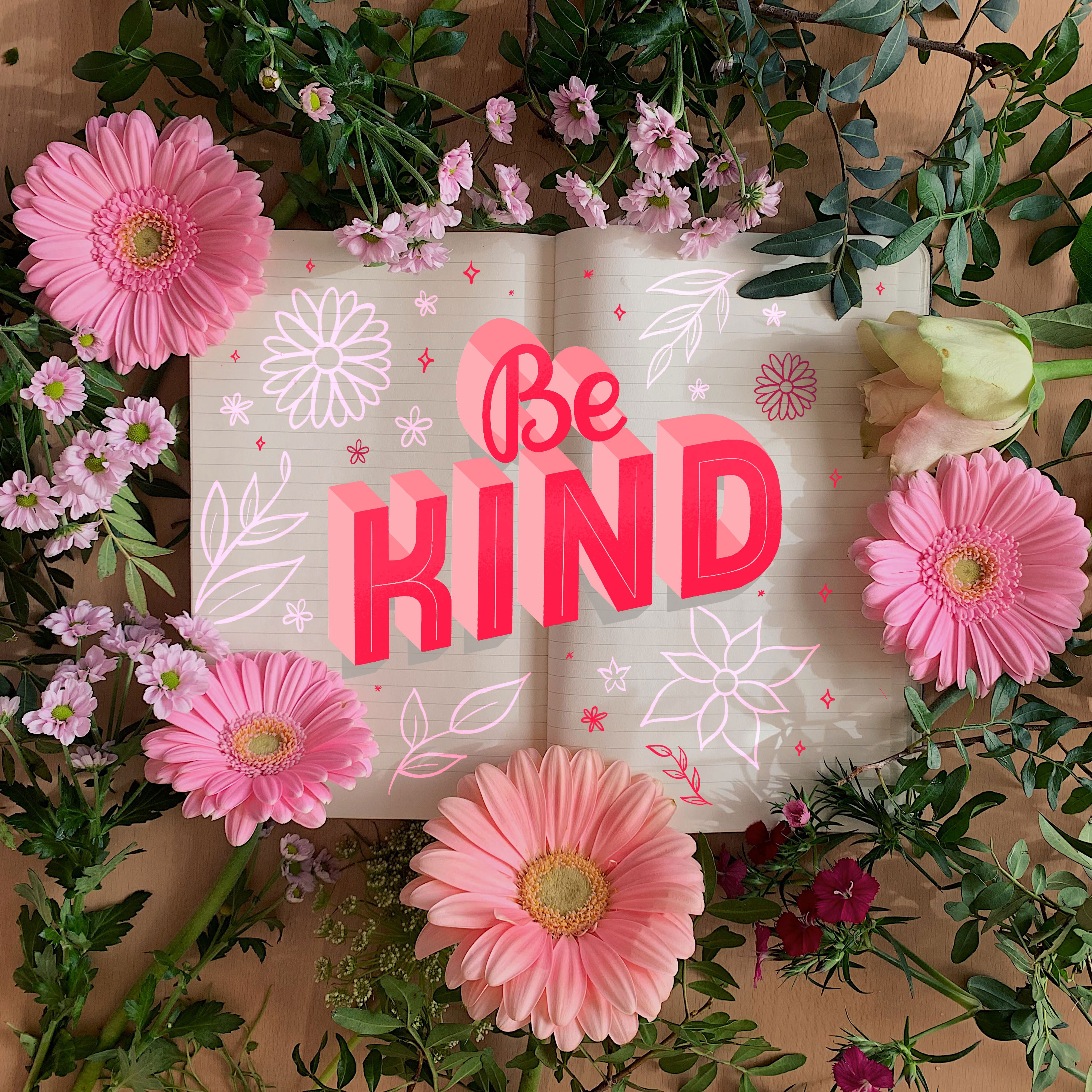 Be kind - Lettering by Laura Lei
