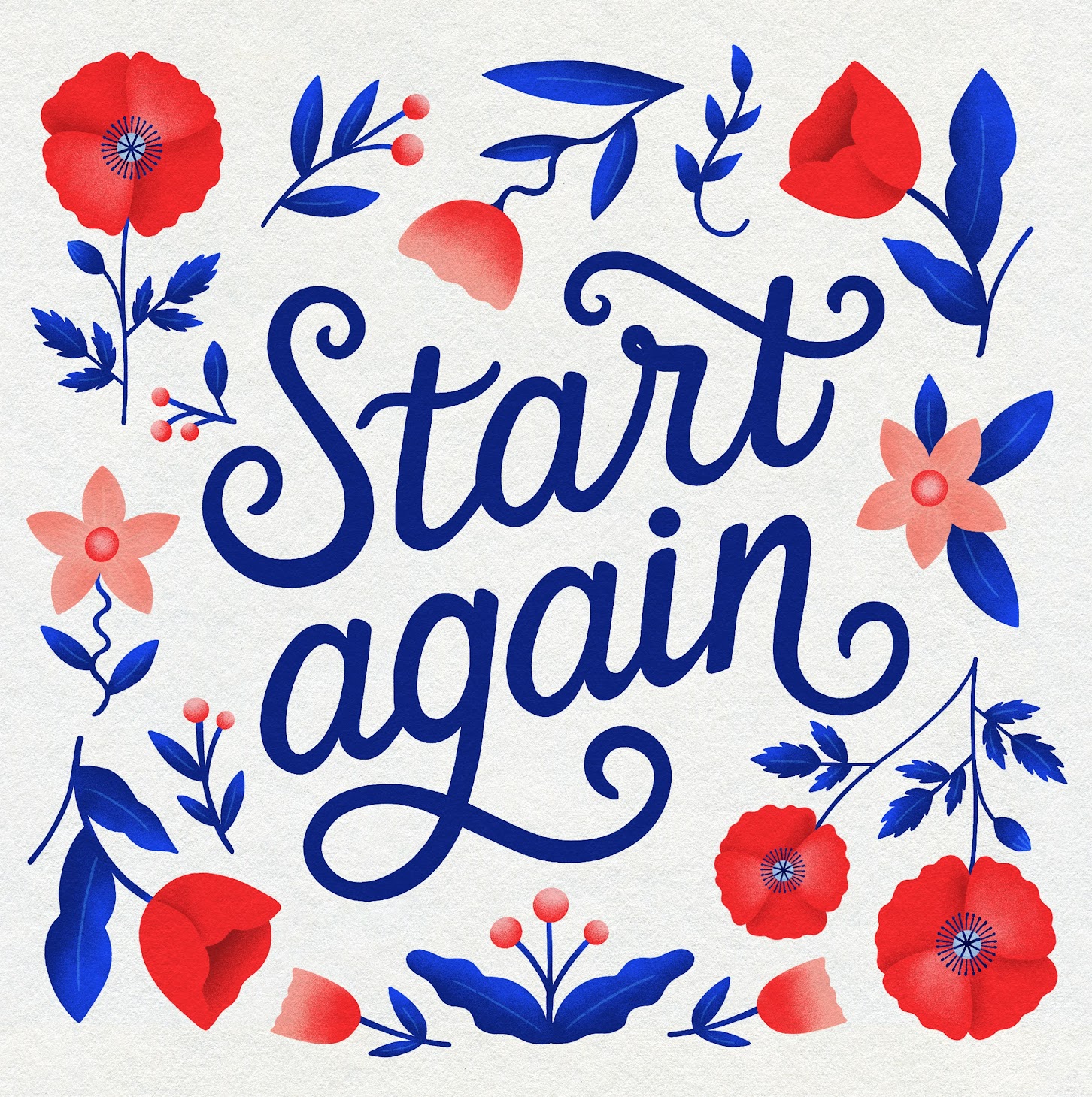 Start again - Lettering by Laura Lei
